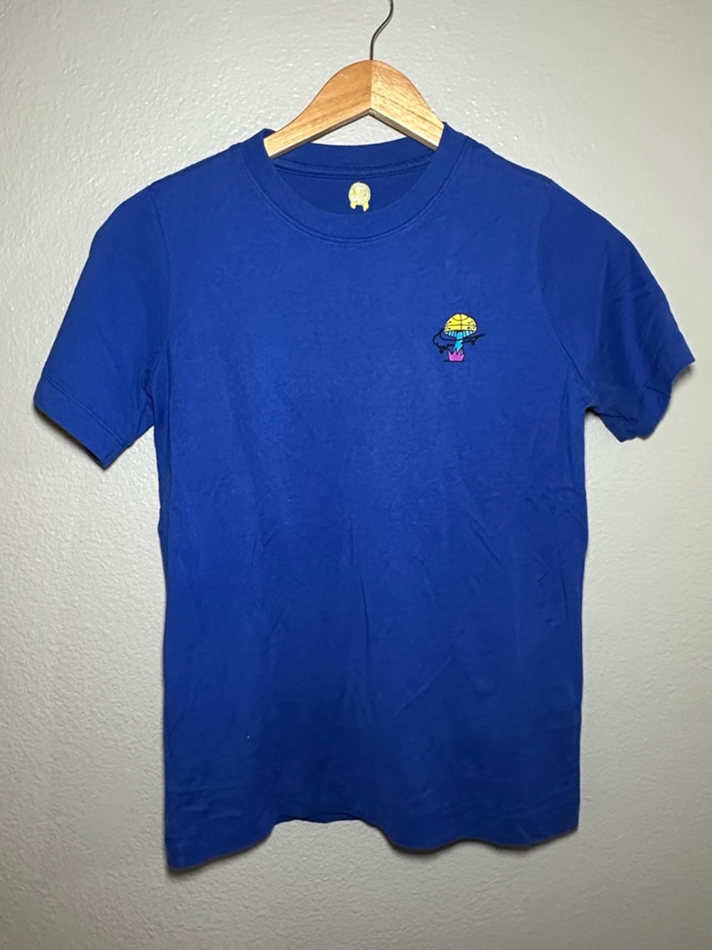 Nike Blue Short Sleeve Crewneck Tee with Small Colorful Chest Patch